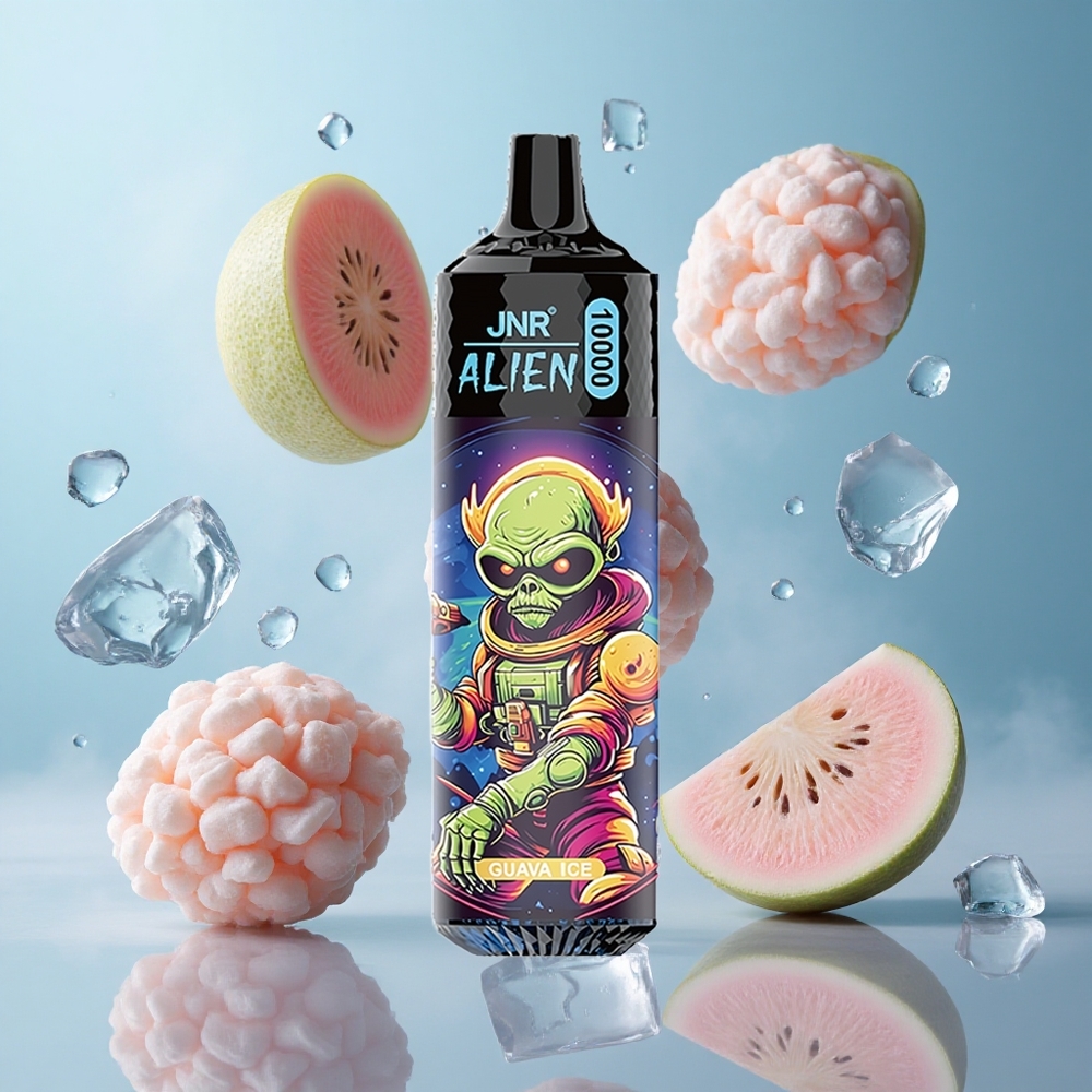 JNR Alien 10000 Puffs Guava Ice 850mAh RGB LED Type-C Quick Charge Sporty Design
