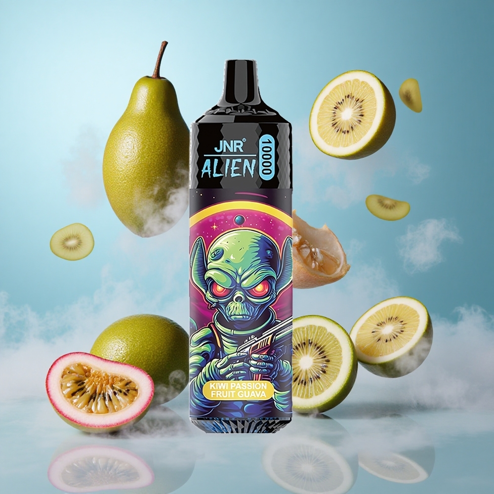 JNR Alien 10000 Puffs Kiwi Passion Fruit Guava LED RGB Type-C Quick Charge Sporty Design