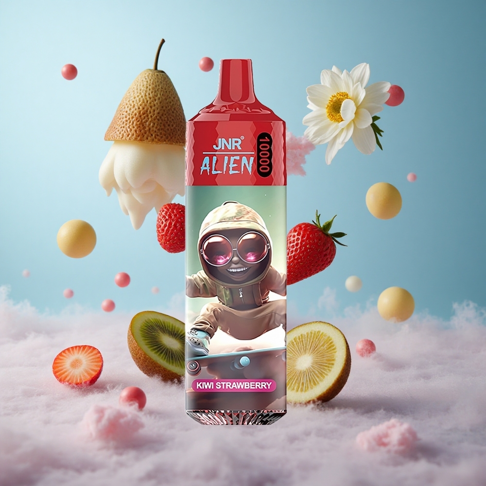 JNR Alien 10000 Puffs Kiwi Strawberry 850mAh 1.2Ohm Mesh 20mL Type-C RGB