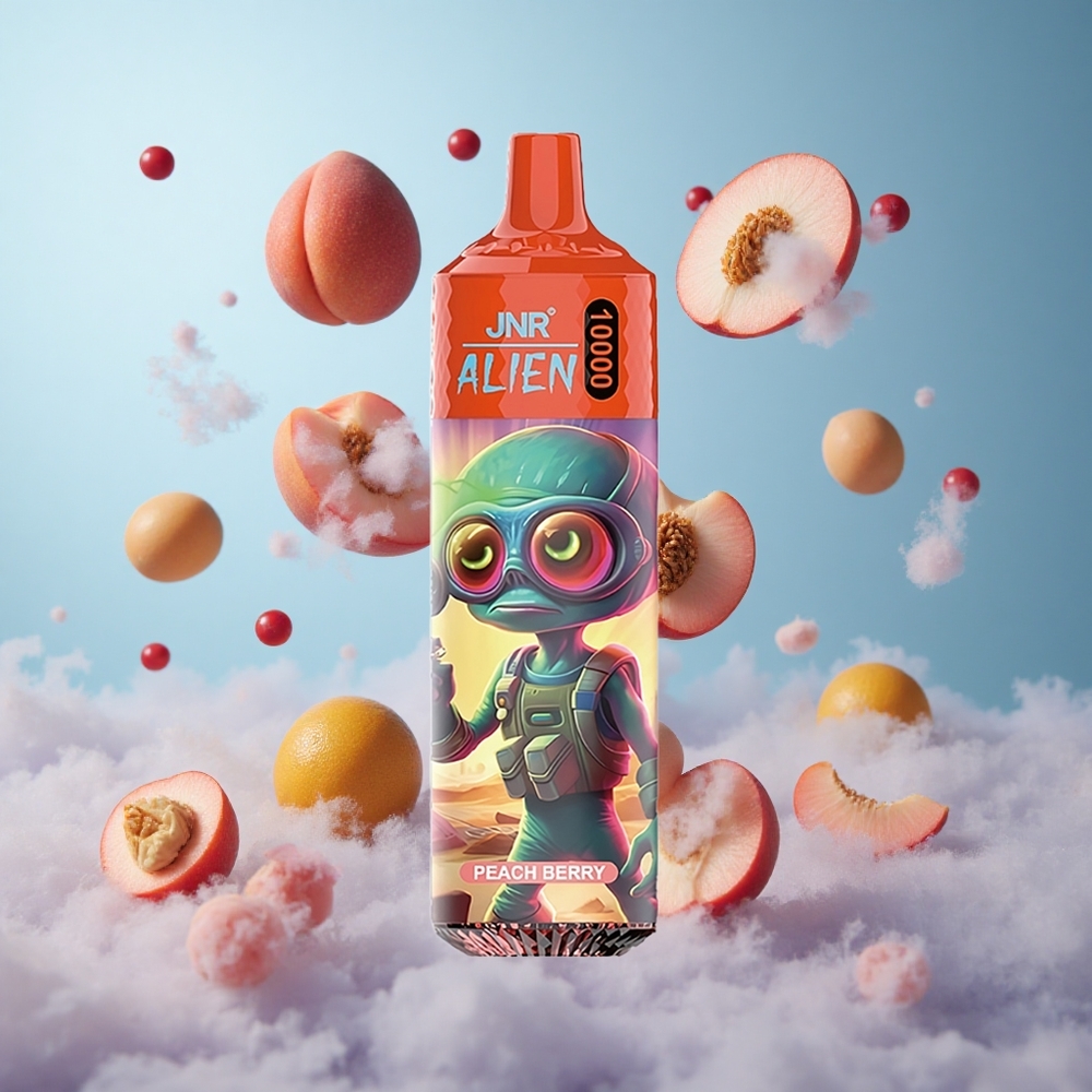 JNR Alien 10000 Puffs Peach Berry 850mAh Type-C RGB LED Sporty Design