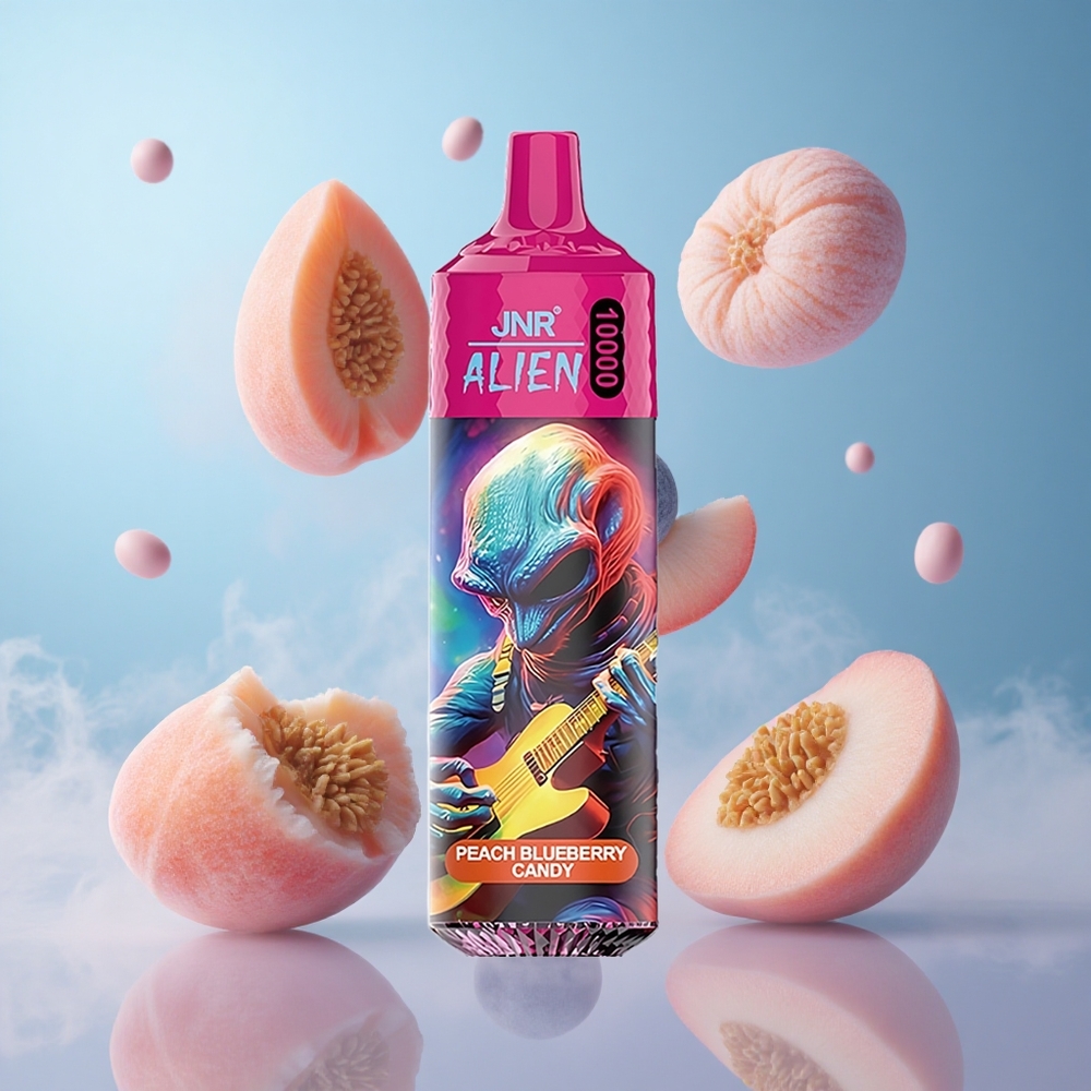 JNR Alien 10000 Puffs Peach Blueberry Candy Disposable Vape with 850mAh Battery 1.2 Ohm Mesh Coil RGB LED