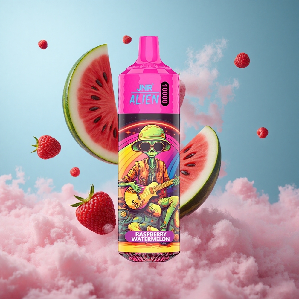 JNR Alien 10000 Puffs Raspberry Watermelon Disposable Vape with 850mAh Battery 1.2 Ohm Mesh Coil RGB LED
