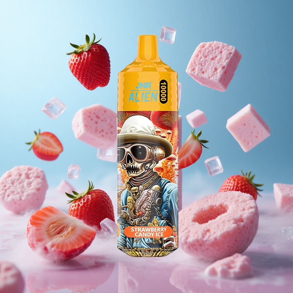 JNR Alien 10000 Puffs Strawberry Candy Ice 850mAh Type-C RGB LED Sporty Design