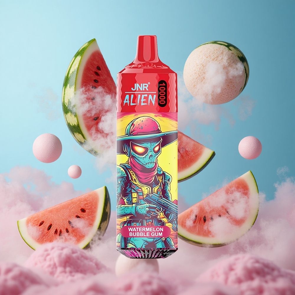 JNR Alien 10000 Puffs Watermelon Bubble Gum 850mAh RGB LED Type-C Quick Charge