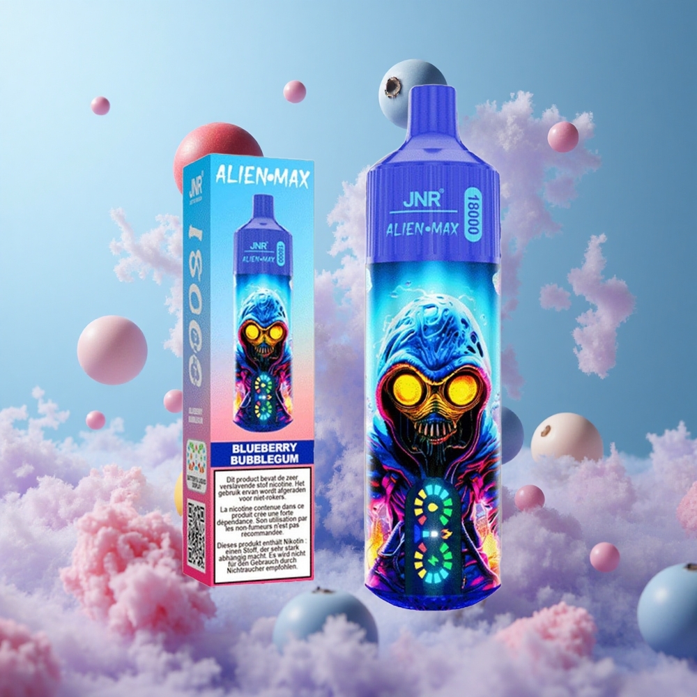 JNR Alien Max 18000 Puffs Dual Mesh 28ml Blueberry Bubblegum Smart LED Type-C