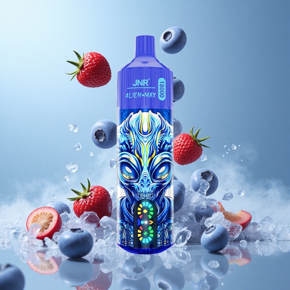 JNR Alien Max 18000 Puffs Dual Mesh 28ml Blueberry On Ice Type-C LED