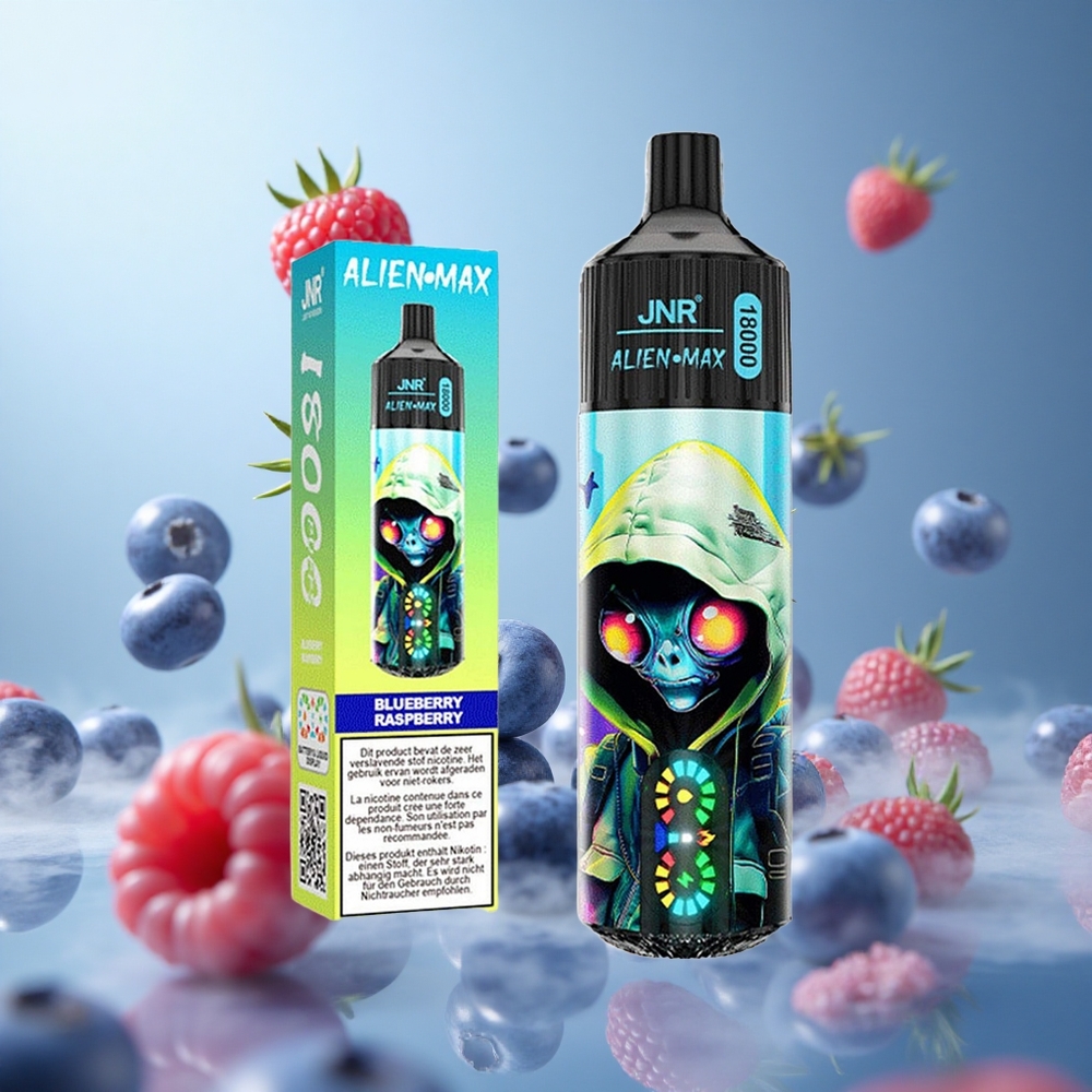 JNR Alien Max 18000 Puffs Dual Mesh Coil Blueberry Raspberry Type-C Quick Charge