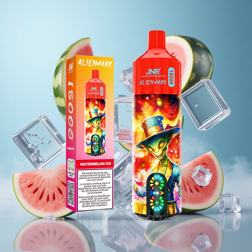 JNR Alien Max 18000 Puffs Dual Mesh Dual Core 28ml Watermelon Ice LED Type-C