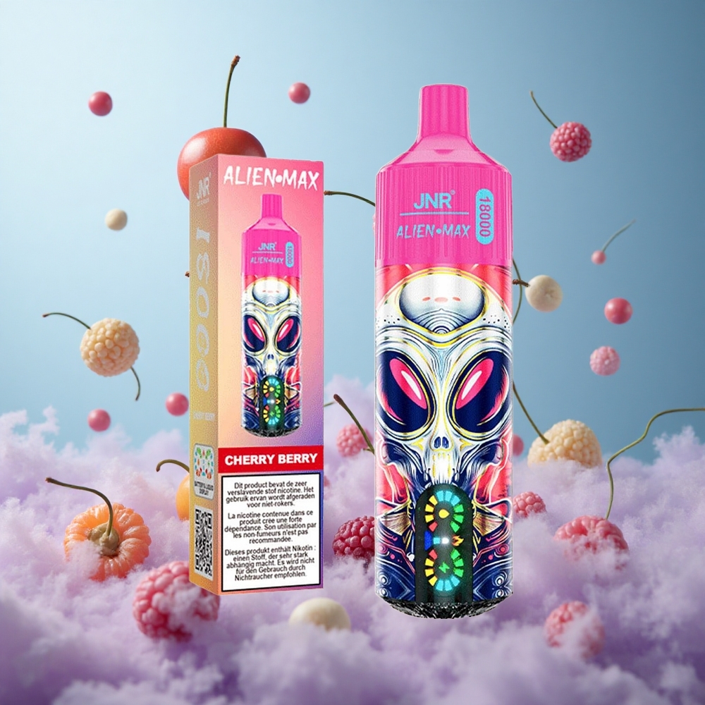 JNR Alien Max 18000 Puffs Dual Mesh Dual Core Cherry Berry Type-C Quick Charge 28ml