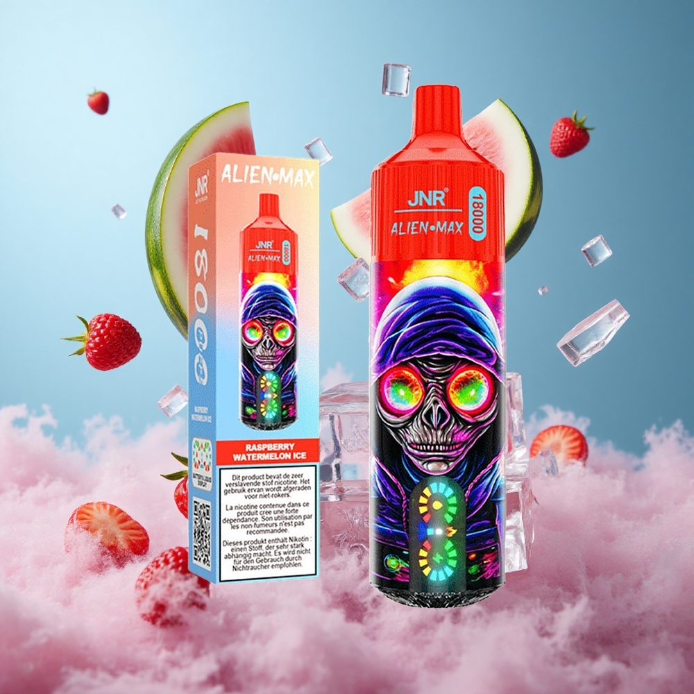JNR Alien Max 18000 Puffs Dual Mesh Dual Core Raspberry Watermelon Ice LED Type-C