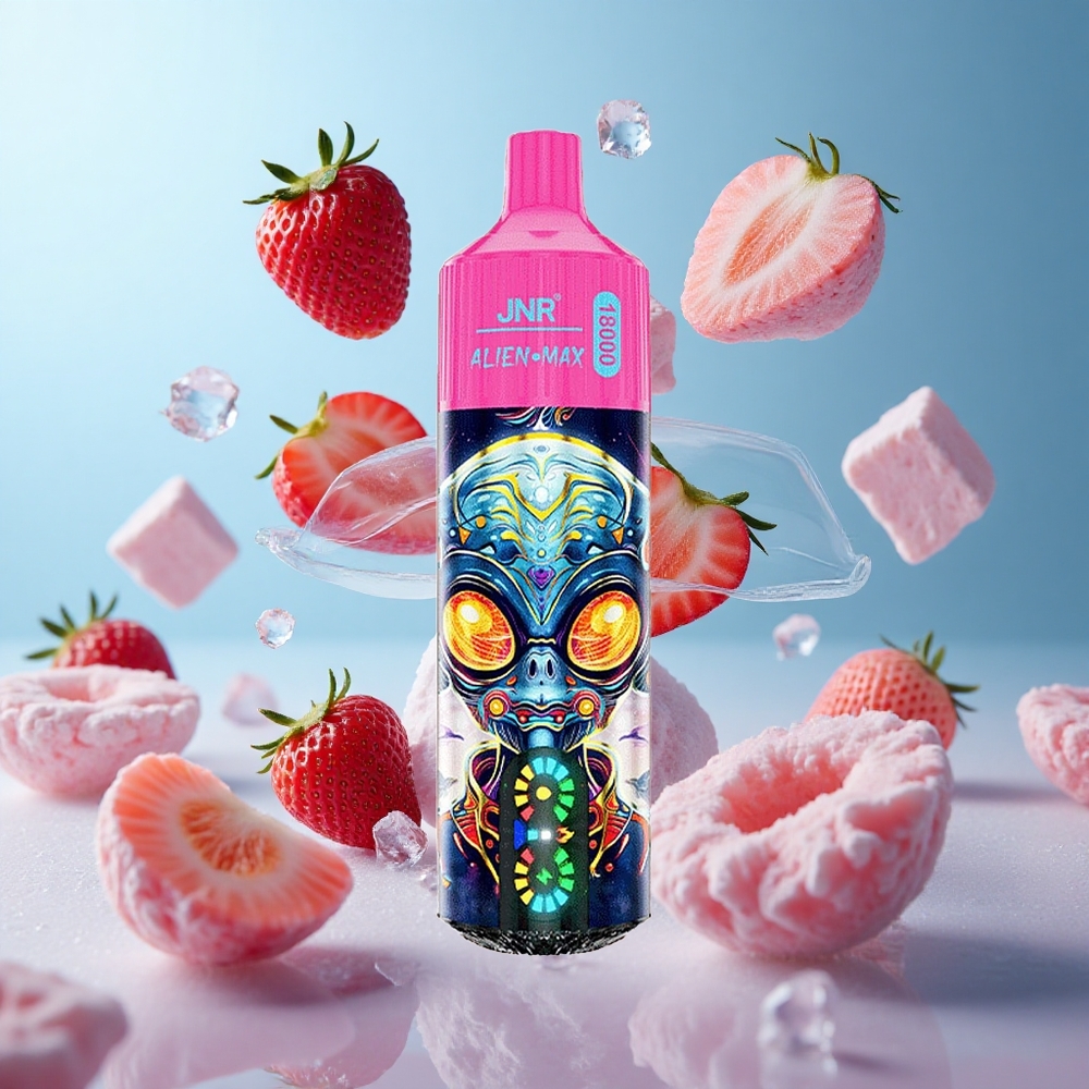 JNR Alien Max 18000 Puffs Dual Mesh Dual Core Strawberry Ice Smart LED Type-C