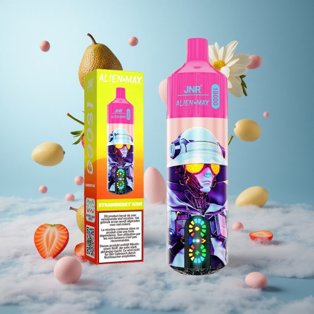 JNR Alien Max 18000 Puffs Dual Mesh Dual Core Strawberry Kiwi 28ml Type-C