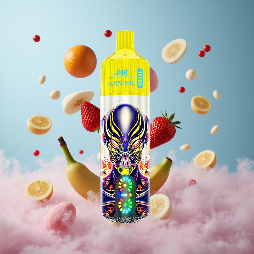 JNR Alien Max 18000 Puffs Strawberry Banana Smart LED Dual Mesh Coil Type-C 28ml