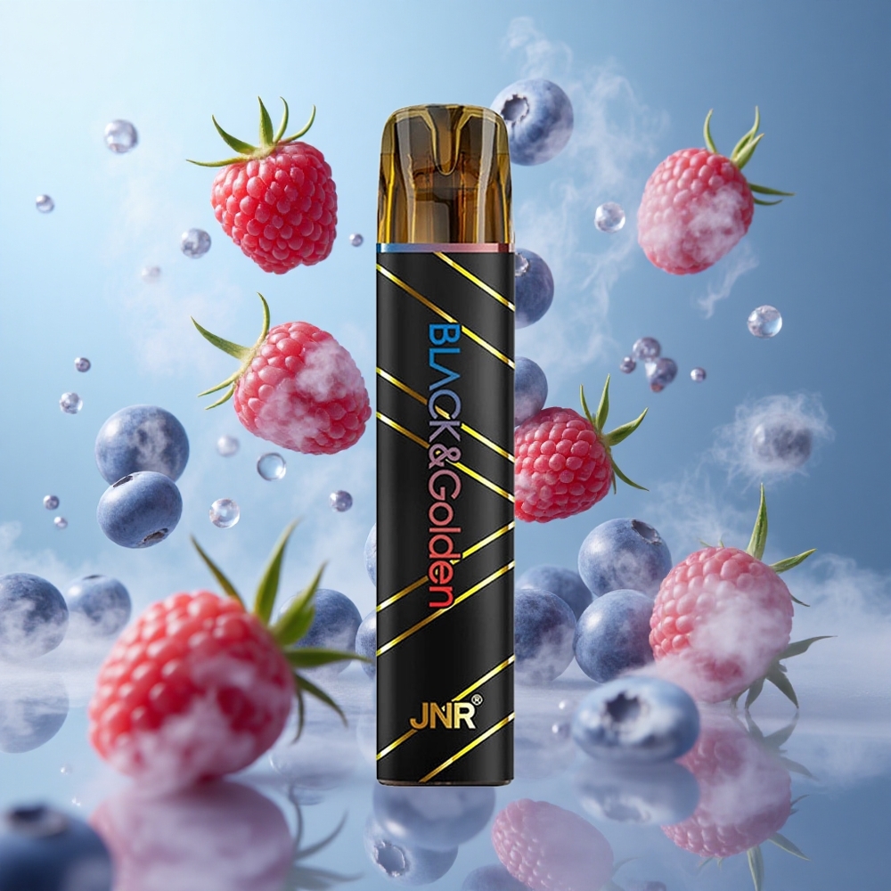 JNR Black&Golden 600+200 Puffs Blueberry Sour Raspberry 550mAh 2ml 2% Nicotine TPD