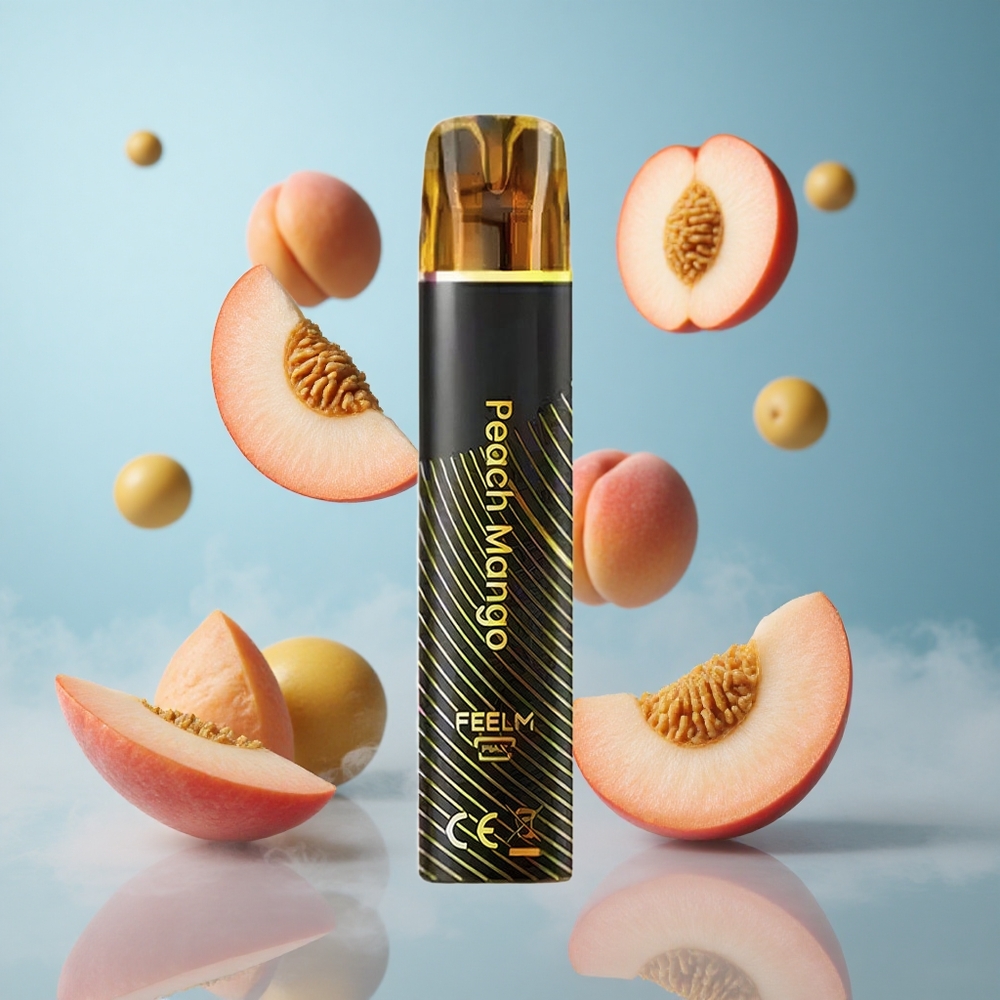 JNR Black&Golden 600+200 Puffs Peach Mango 550mAh 2ml TPD 2% Nicotine