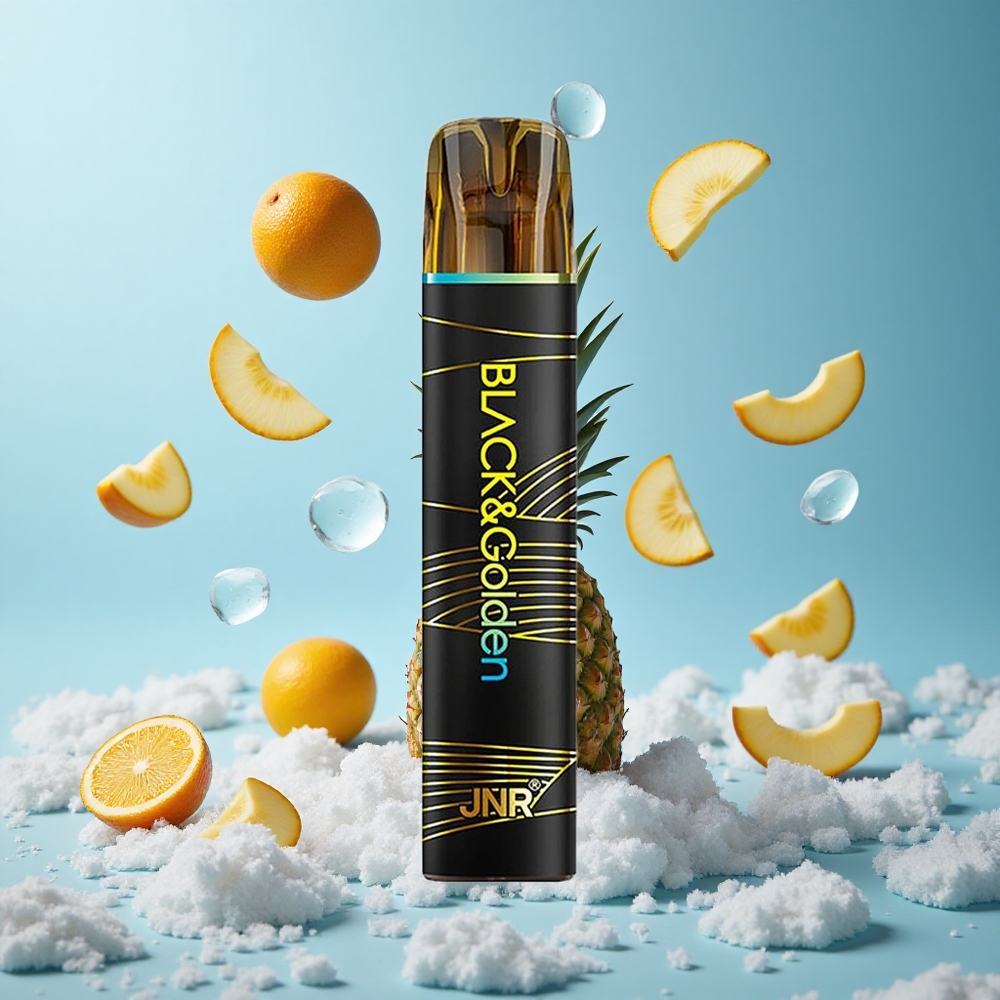 JNR Black&Golden 600+200 Puffs Pineapple Ice Disposable Vape 550mAh 2ml 2% Nicotine