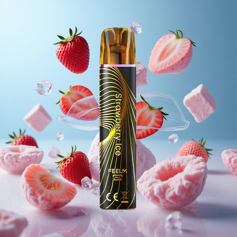 JNR Black&Golden 600+200 Puffs Strawberry Ice Disposable Vape 550mAh 2ml 2% Nicotine