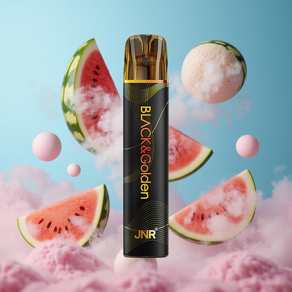 JNR Black&Golden 600+200 Puffs Watermelon Bubble Gum Disposable Vape 550mAh 2ml 2% Nicotine