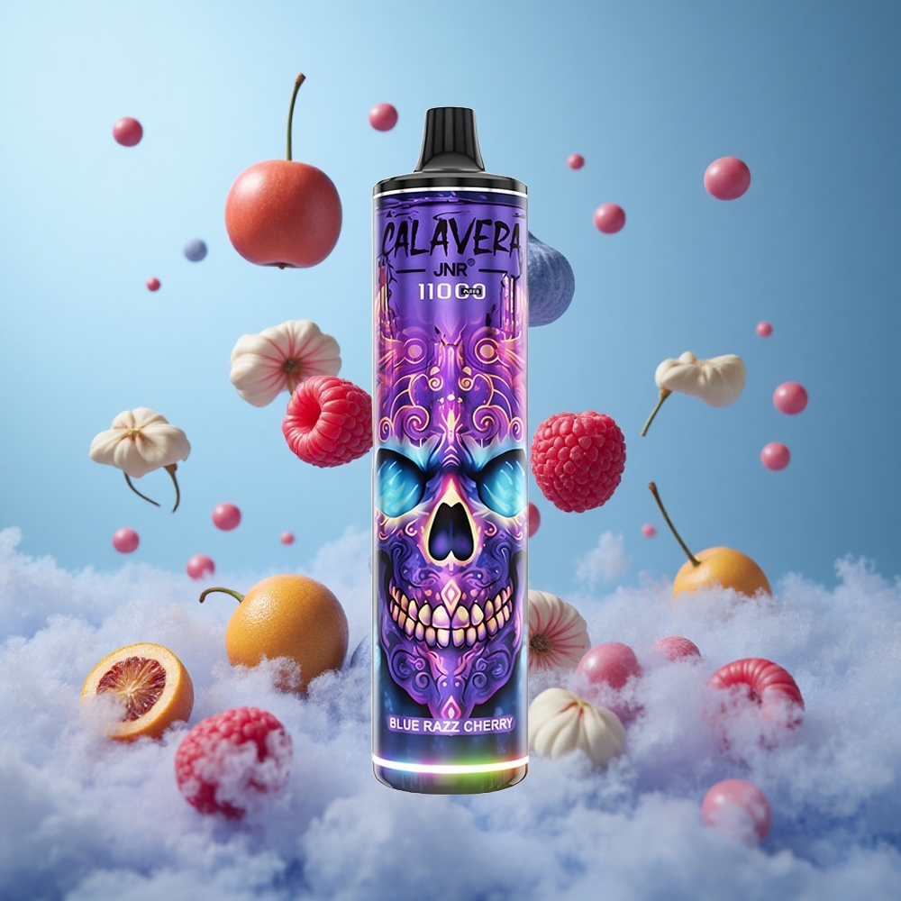 JNR Calavera 11000 Puffs Mesh Coil Blue Razz Cherry Type-C 850mAh 21ml