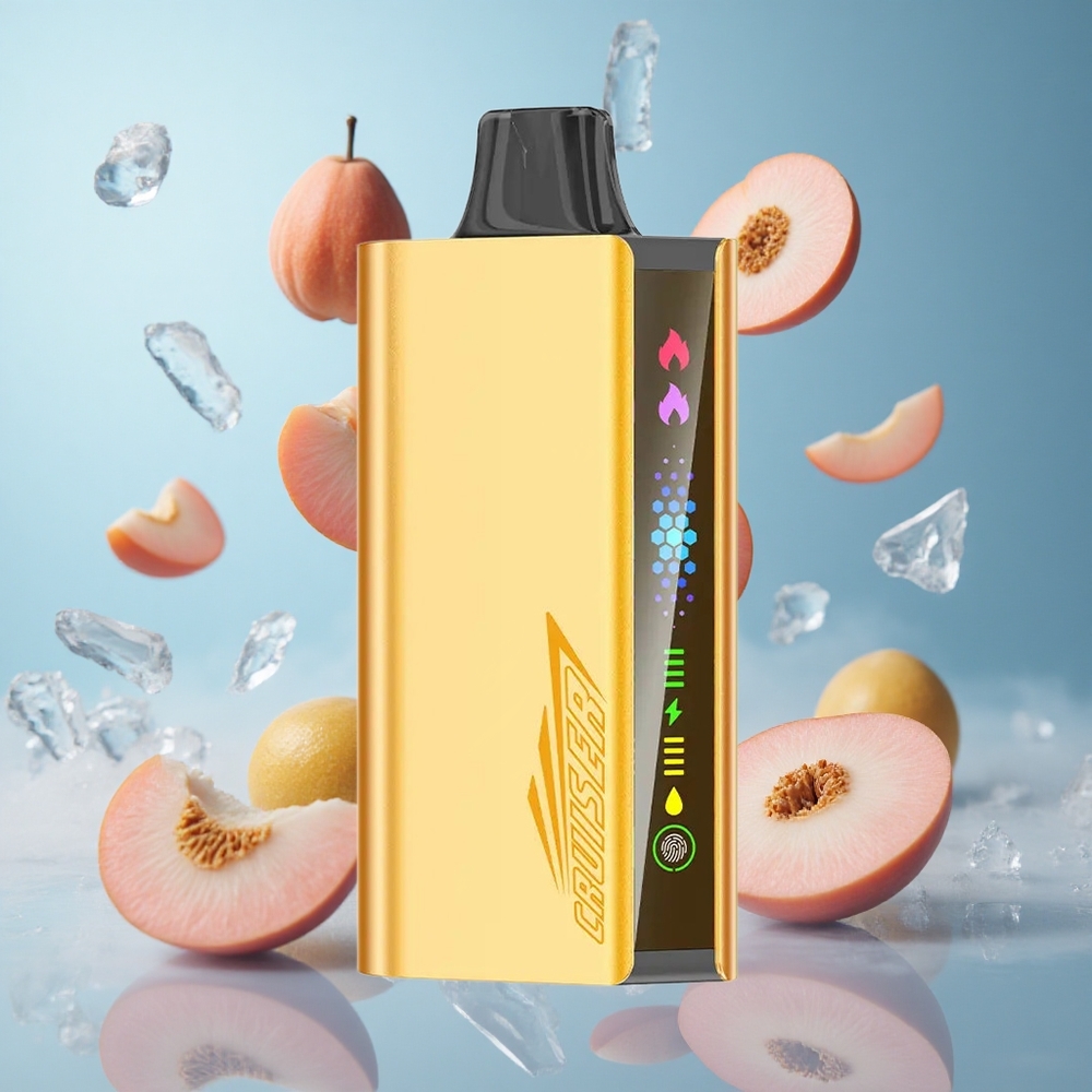 JNR Cruiser 12000 Puffs Peach Ice No-Charge Disposable Vape Built-in 3500mAh Battery Dual Mesh Coil