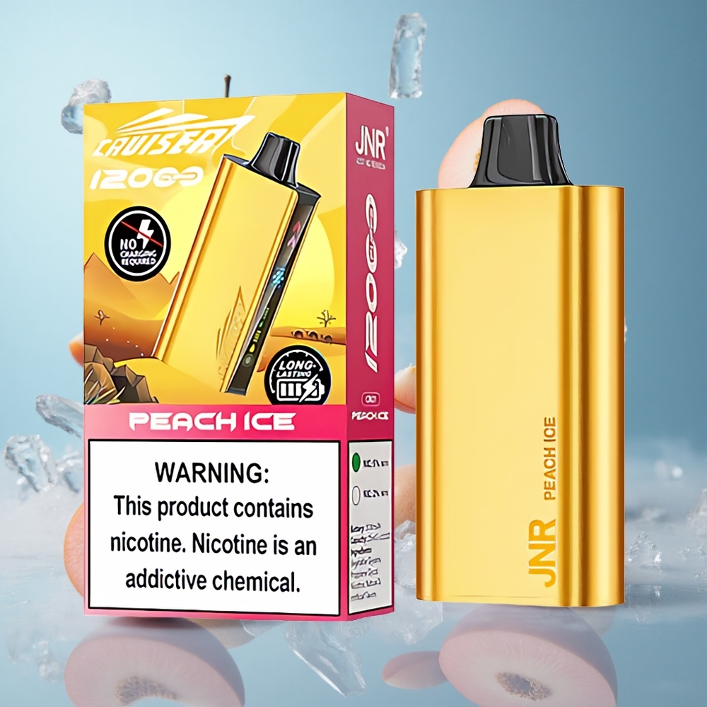 JNR Cruiser 12000 Puffs Peach Ice No-Charge Disposable Vape Built-in 3500mAh Battery Dual Mesh Coil