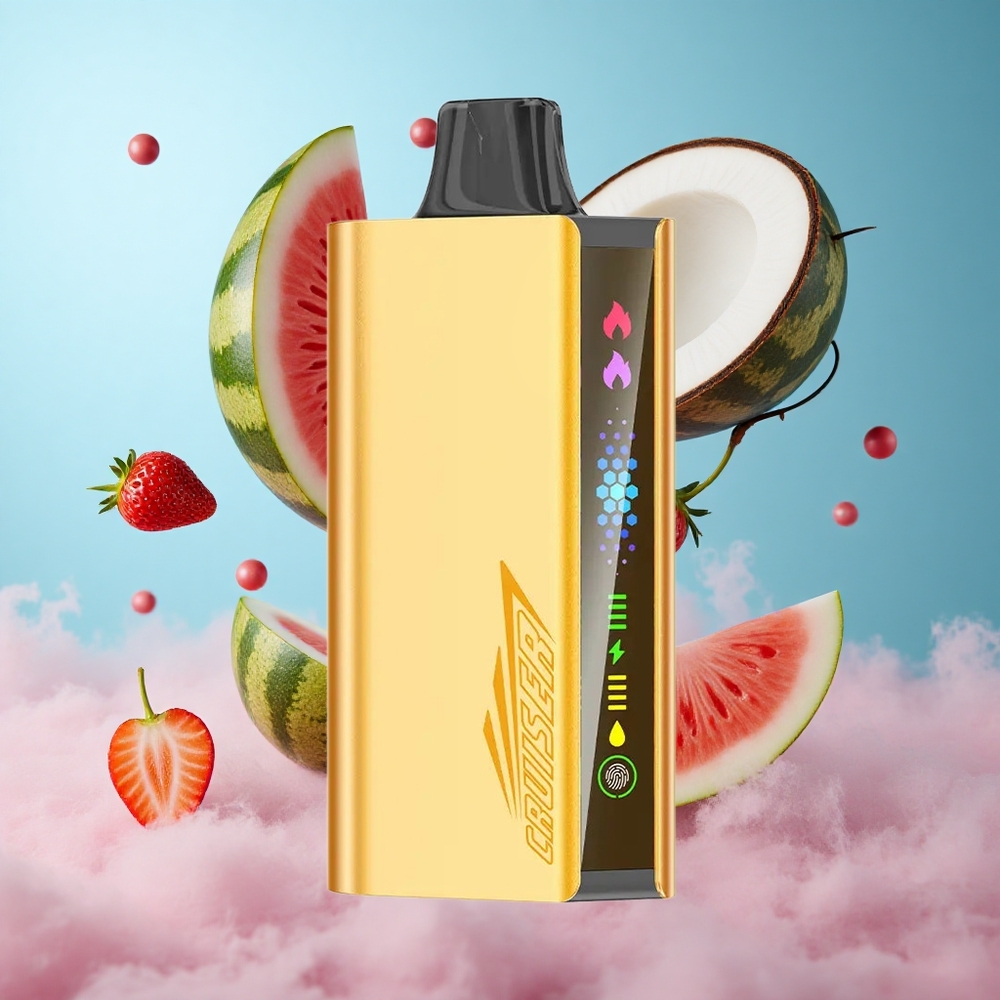 JNR Cruiser 12000 Puffs Strawberry Coconut Watermelon No-Charge Disposable Vape 3500mAh Dual Mesh Animation Screen