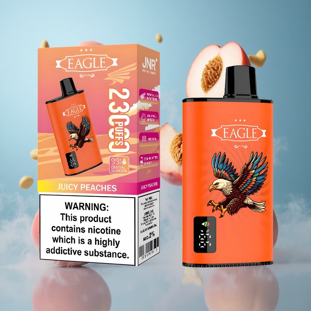 JNR EAGLE Smart 23000 Puffs Digital Screen 1.0ohm Mesh Juicy Peaches Disposable Vape