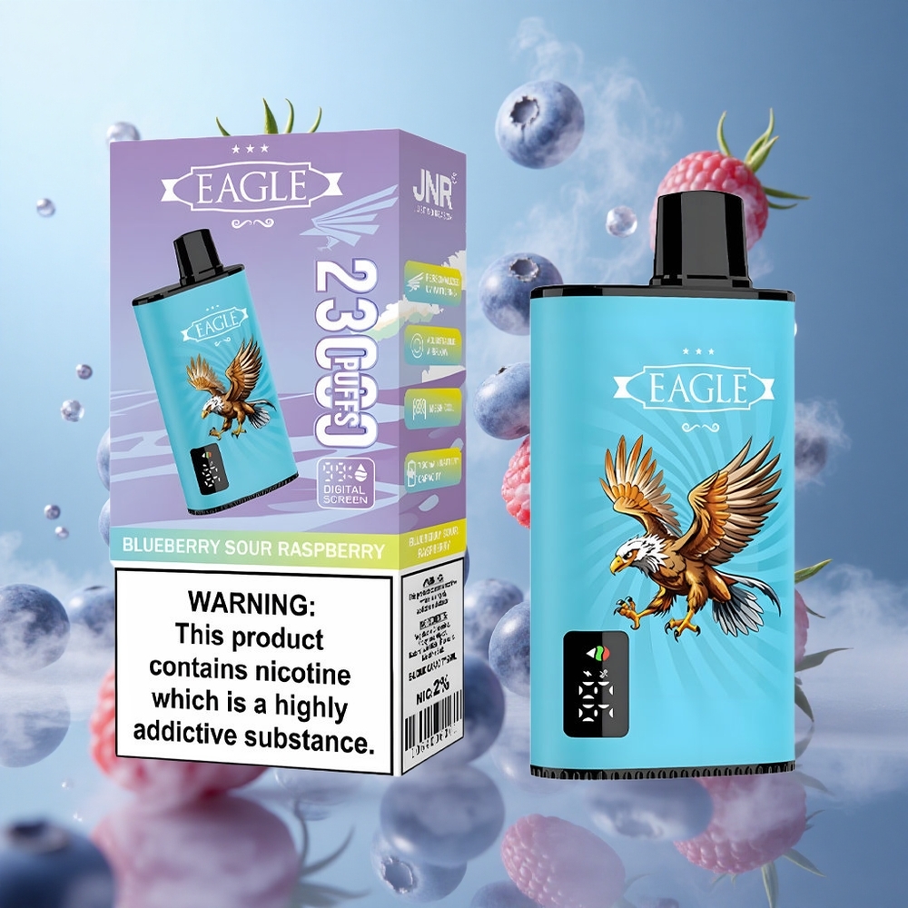 JNR EAGLE Smart 23000 Puffs Digital Screen Mesh Coil Blueberry Sour Raspberry