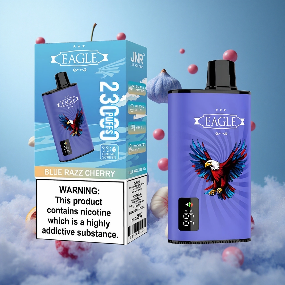 JNR EAGLE Smart 23000 Puffs Disposable Vape Blue Razz Cherry Digital Screen Adjustable Airflow