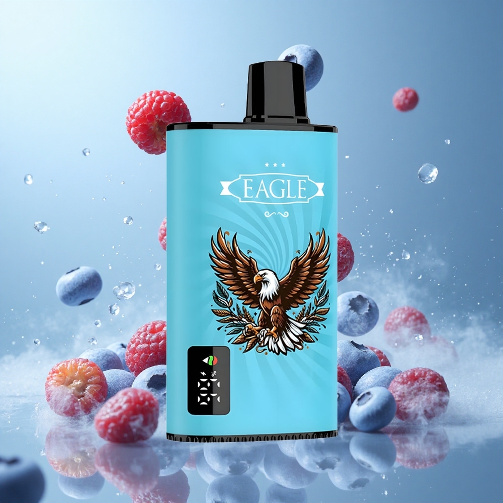 JNR EAGLE Smart 23000 Puffs Disposable Vape Blueberry Ice Digital Screen 1.0ohm Mesh Coil Adjustable Airflow