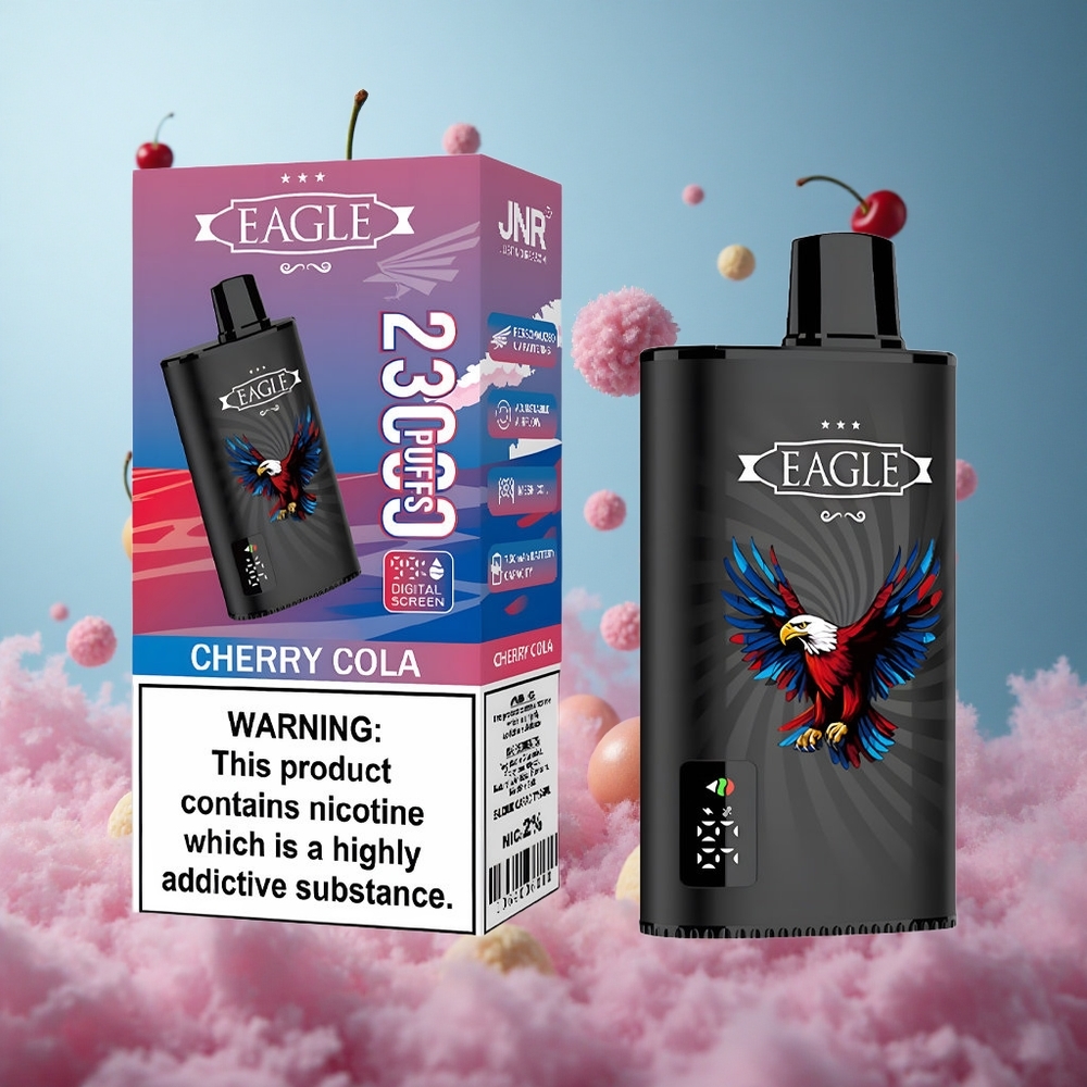 JNR EAGLE Smart 23000 Puffs Disposable Vape Cherry Cola Digital Screen Adjustable Airflow