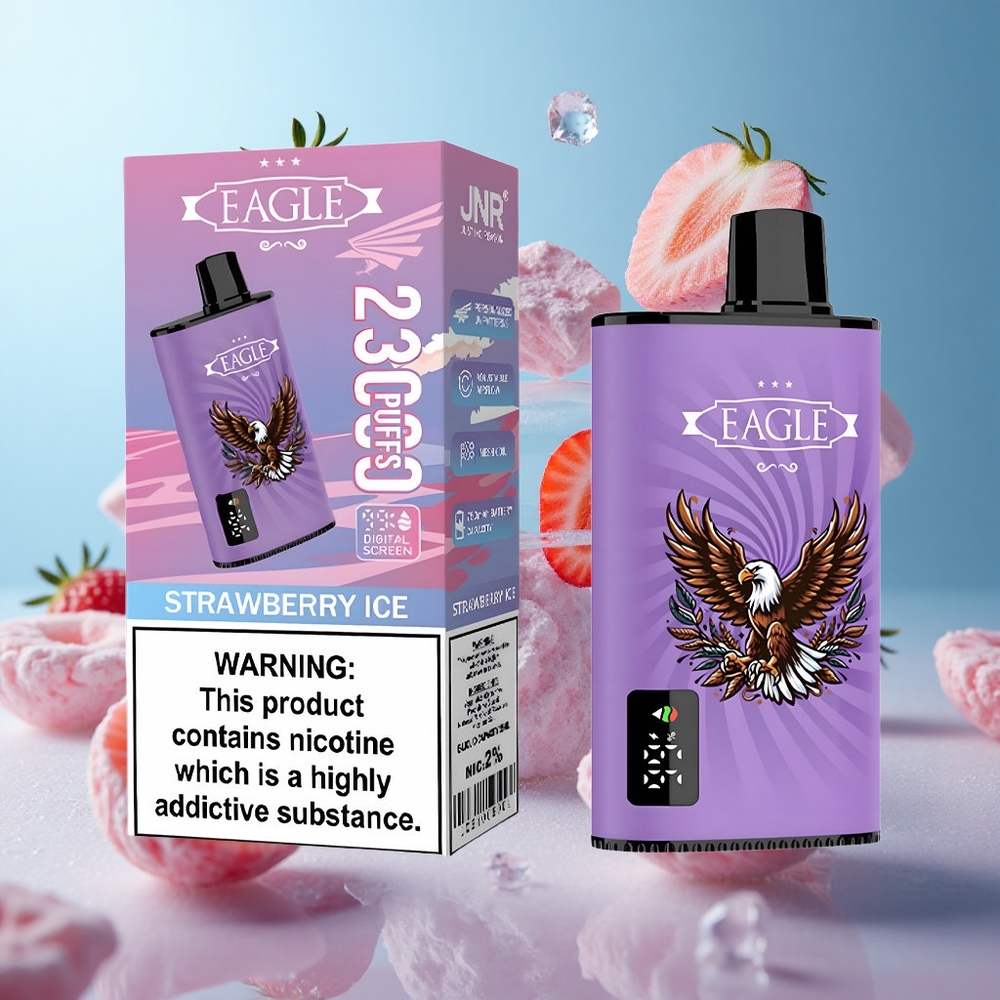 JNR EAGLE Smart 23000 Puffs Disposable Vape Strawberry Ice Digital Screen Adjustable Airflow 25ml