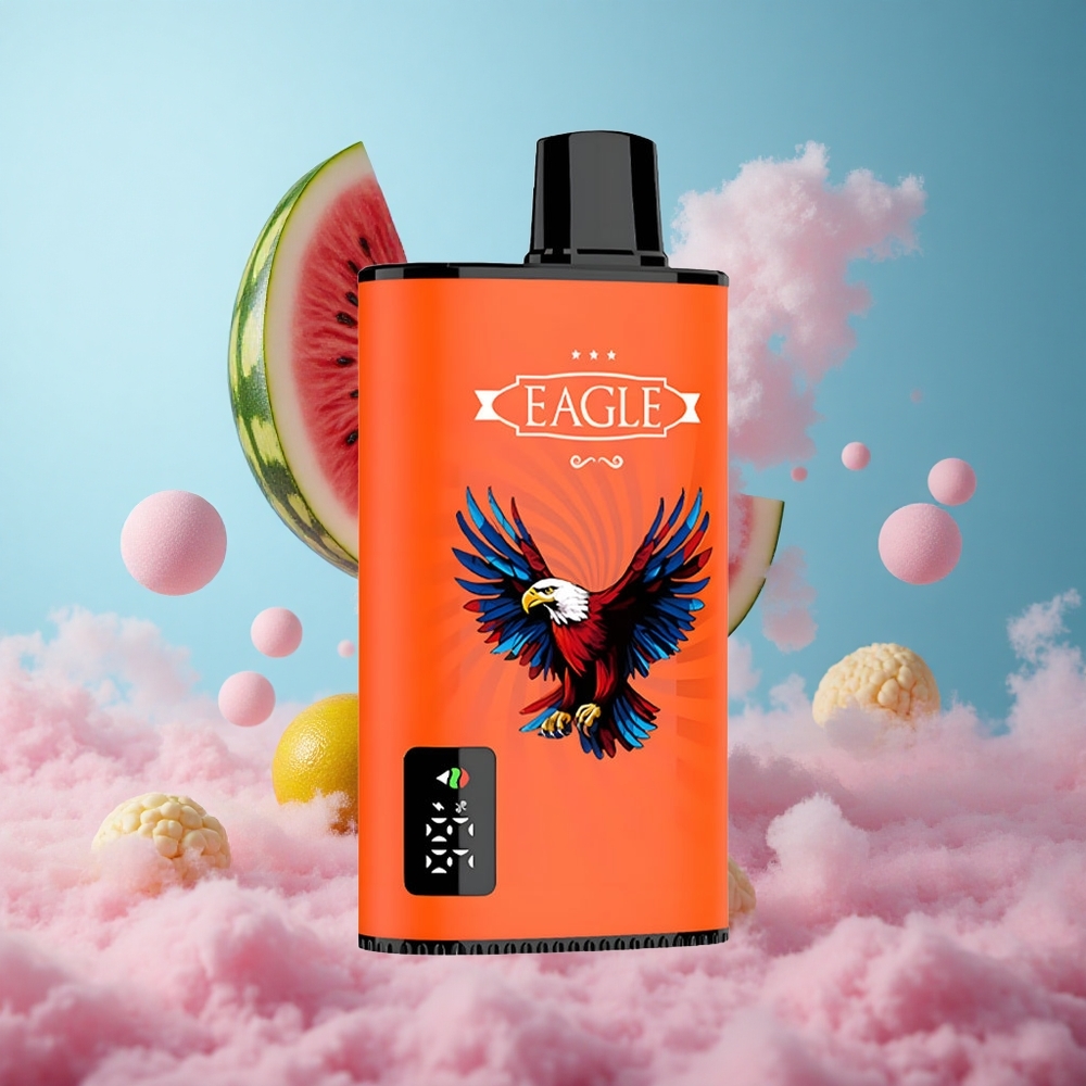 JNR EAGLE Smart 23000 Puffs Disposable Vape Watermelon Bubblegum 25ml 2% Nicotine Mesh Coil Digital Screen Adjustable Airflow