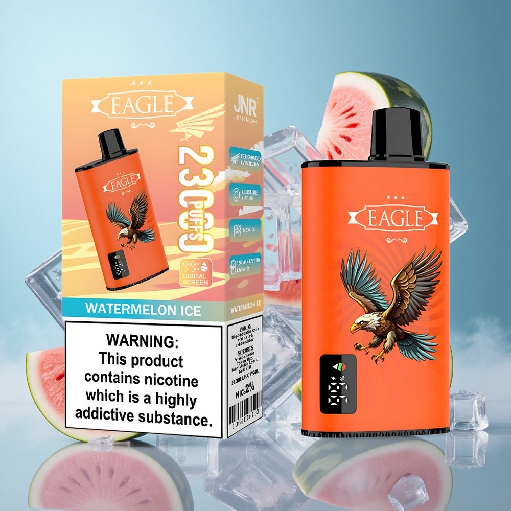JNR EAGLE Smart 23000 Puffs Disposable Vape Watermelon Ice Digital Screen 1.0ohm Mesh Coil Type-C