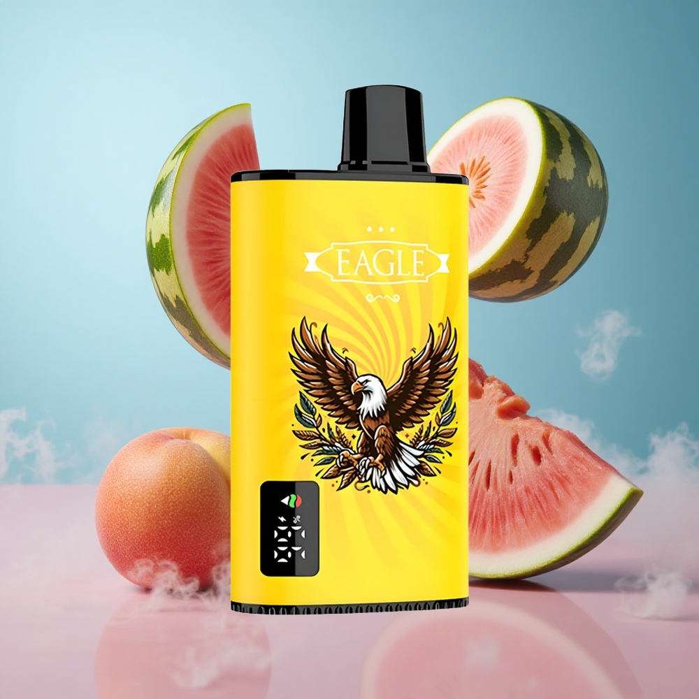 JNR EAGLE Smart 23000 Puffs Peach Mango Watermelon Digital Screen 1.0ohm Mesh Coil Adjustable Airflow