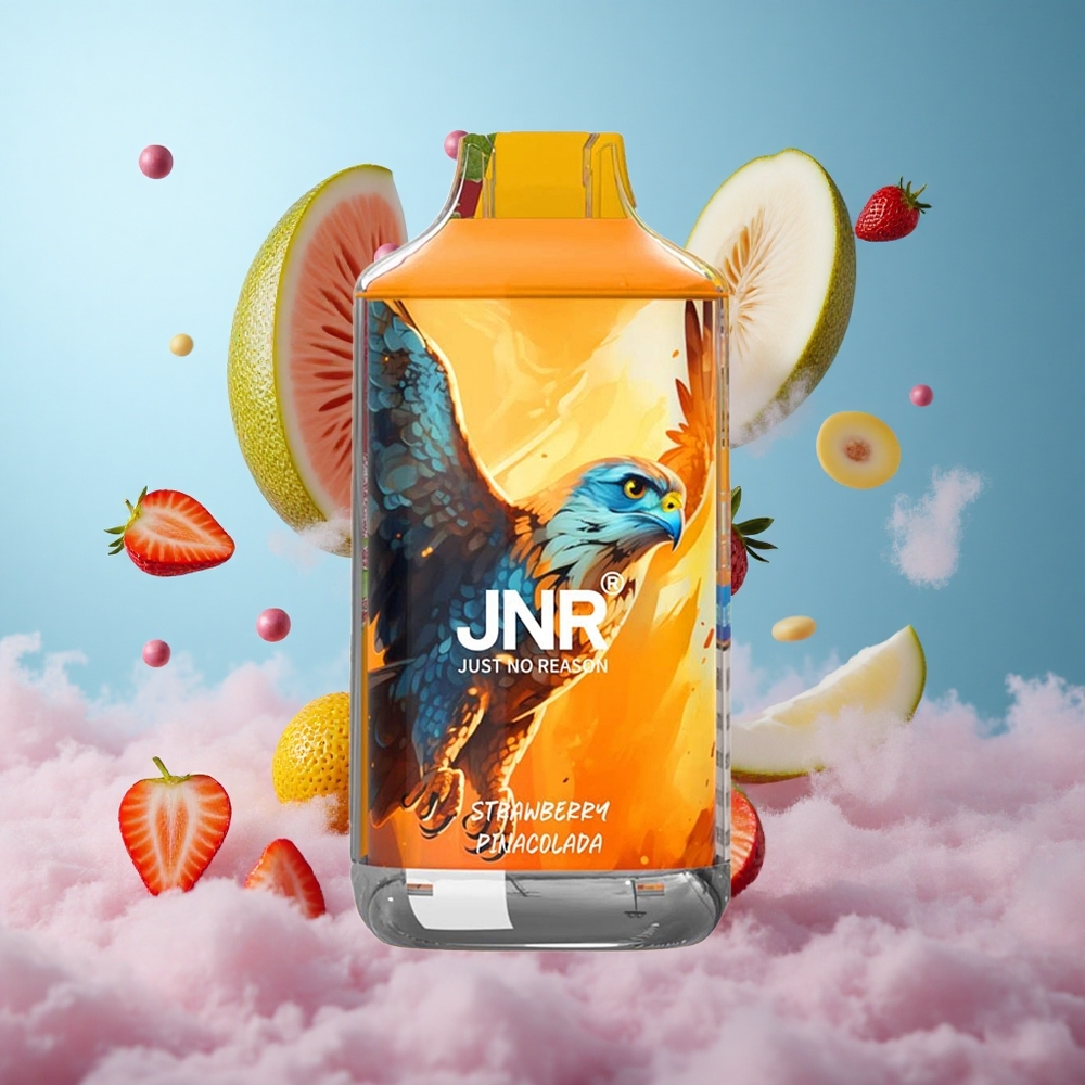 JNR Falcon 16000 Puffs 22ml Dual Mesh Strawberry Pina Colada LED Type C 0% 2% Nicotine