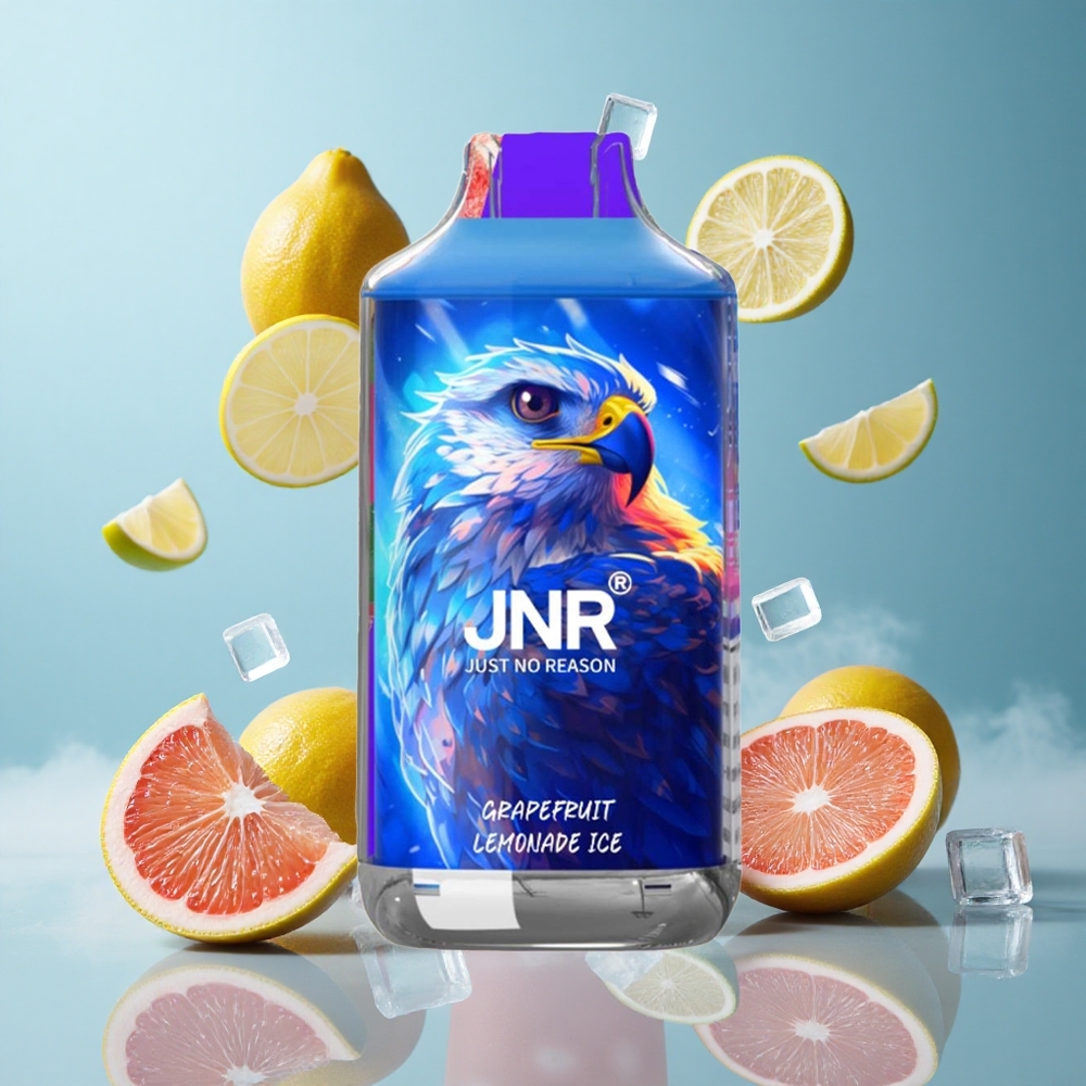 JNR Falcon 16000 Puffs Grapefruit Lemonade Ice Dual Mesh Coil Smart LED Display Type C & Lightning 850mAh 22ml 0% 2% Nicotine