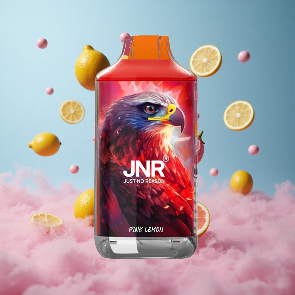 JNR Falcon 16000 Puffs Pink Lemon Dual Mesh Coil 850mAh 22ml Smart LED Display Type C & Lightning 0% 2% Nicotine