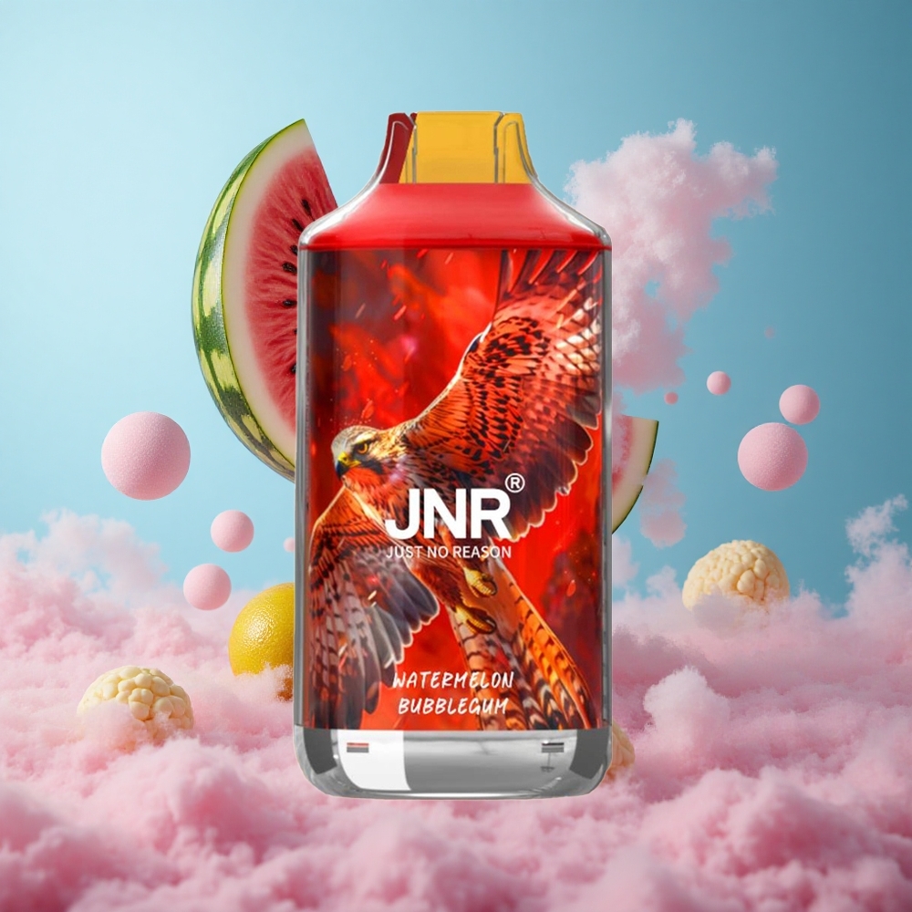 JNR Falcon 16000 Puffs Watermelon Bubblegum 850mAh 22ml Dual Mesh Coil Type C LED 0% 2% Nicotine