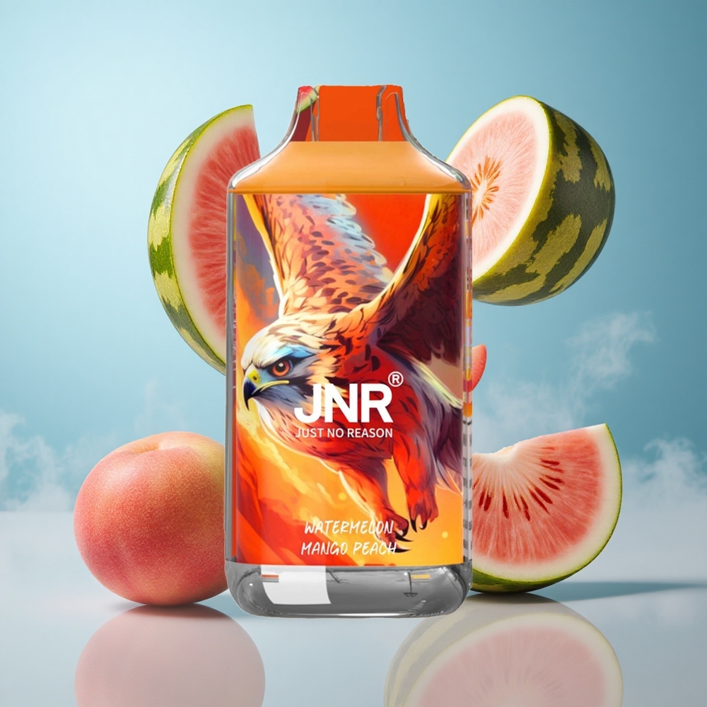JNR Falcon 16000 Puffs Watermelon Mango Peach 850mAh 22ml Dual Mesh Type C LED 0% 2% Nicotine