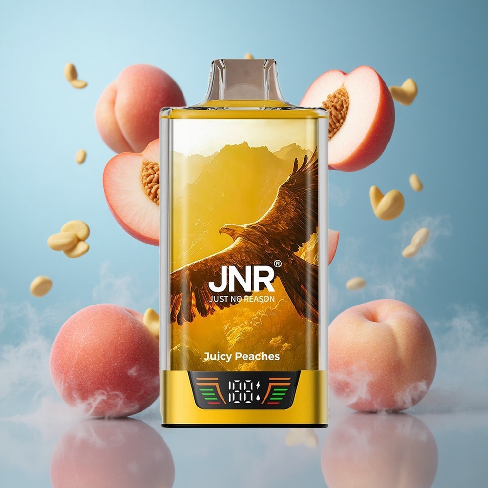 JNR Falcon Pro 28000 Disposable 30ml Dual Mesh Juicy Peaches 5% Nicotine USB-C