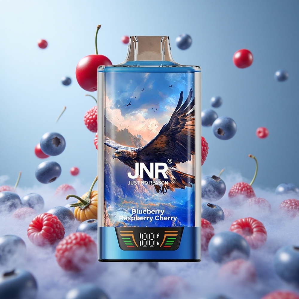 JNR Falcon Pro 28000 Disposable Vape Blueberry Raspberry Cherry 30ml Dual Mesh USB-C