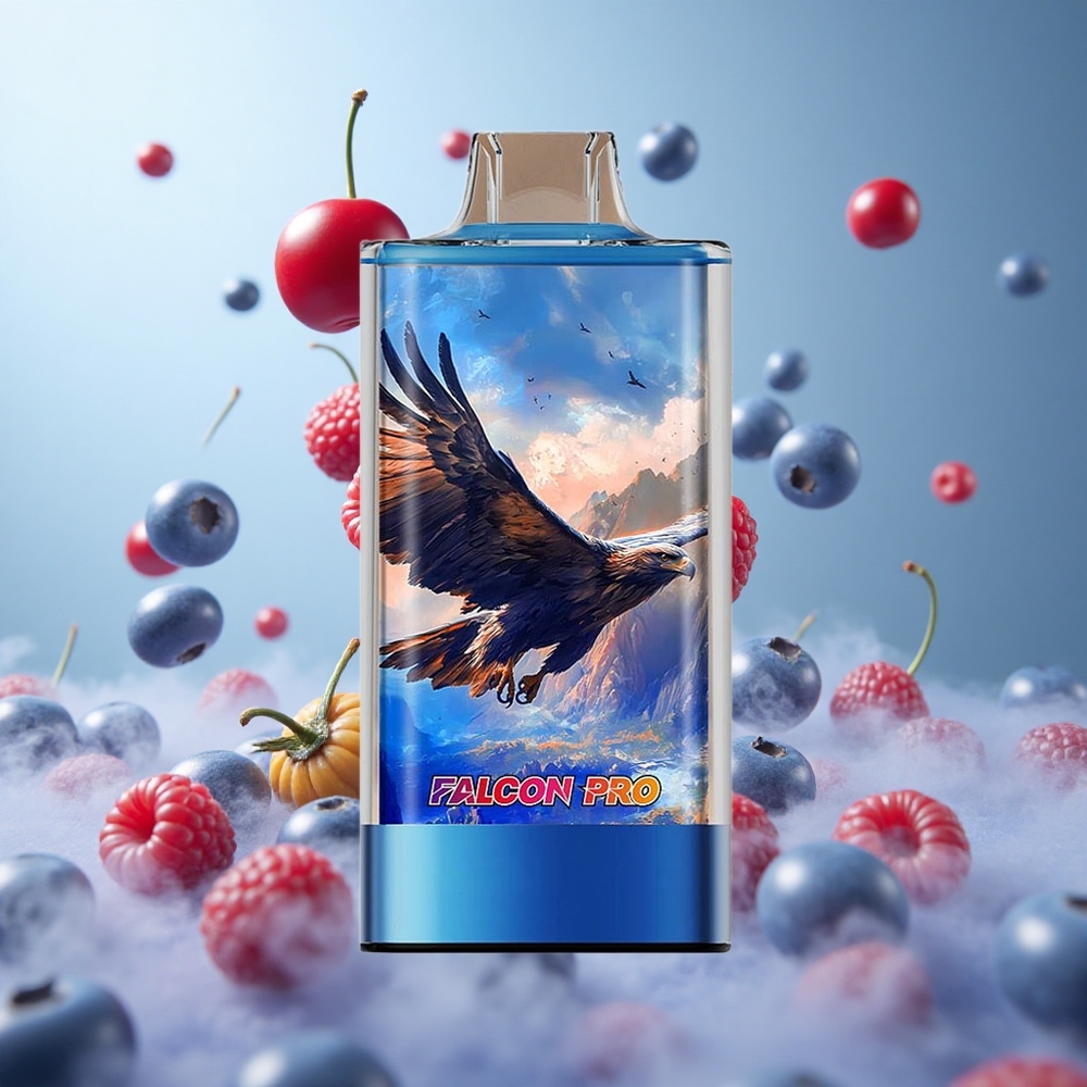 JNR Falcon Pro 28000 Disposable Vape Blueberry Raspberry Cherry 30ml Dual Mesh USB-C