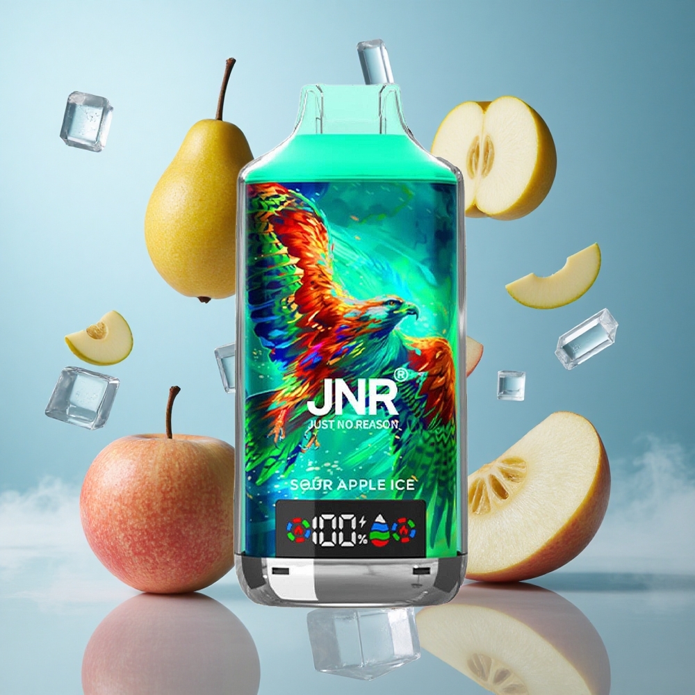 JNR Falcon X 18000 Puffs 24ml Sour Apple Ice 750mAh Dual Mesh Coil Type-C Quick Charge