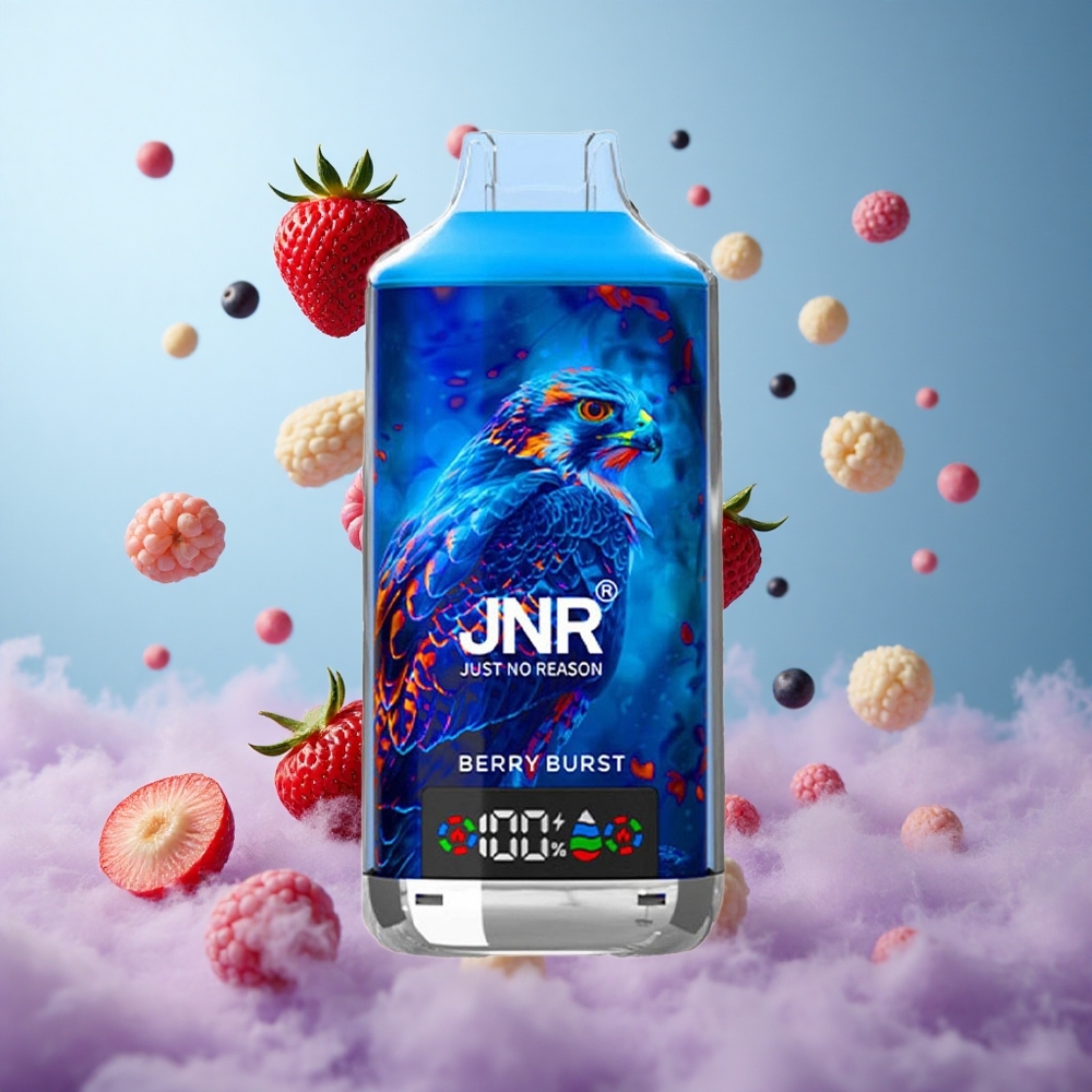 JNR Falcon X 18000 Puffs Berry Burst Dual Mesh Dual Core Digital Display Type-C Quick Charge 750mAh 24ml