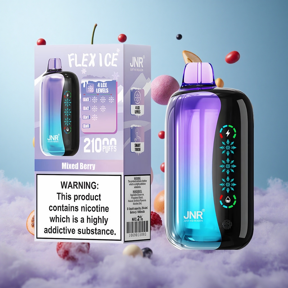JNR Flex Ice 21000 Puffs 26ml Dual Mesh Mixed Berry Disposable Vape