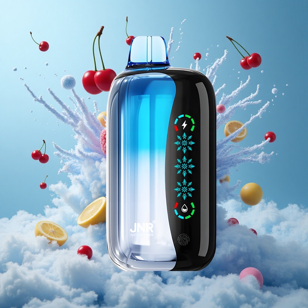 JNR Flex Ice 21000 Puffs Disposable Vape Blue Cherry Explosion Ice Adjustable 26ml 1.2 Ohm Dual Mesh Type-C