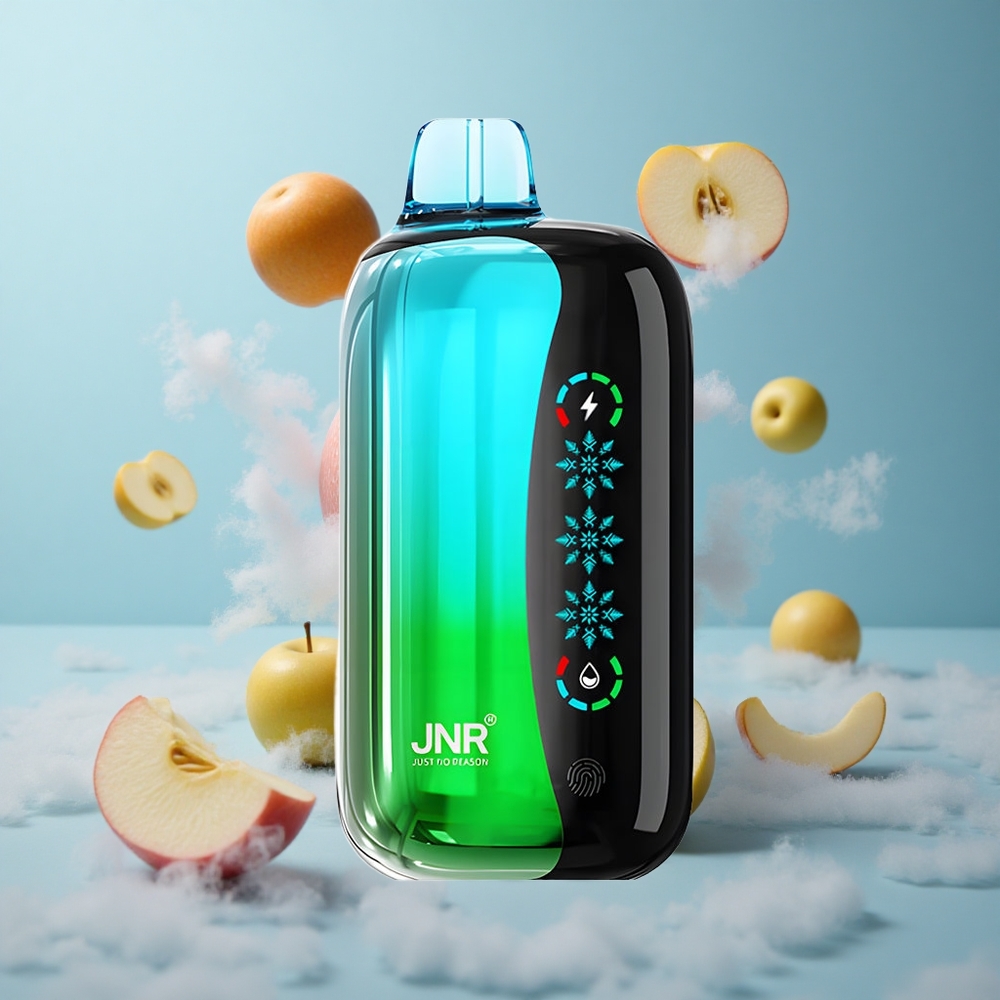 JNR Flex Ice 21000 Puffs Disposable Vape Double Apple Ice Adjustable Touch Screen 1.2 Ohm Dual Mesh Type-C Charging