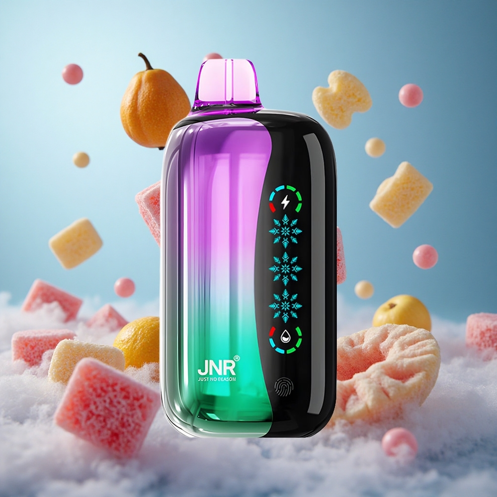 JNR Flex Ice 21000 Puffs Disposable Vape Sour Cherry Gummies Ice Adjustable Touch Screen