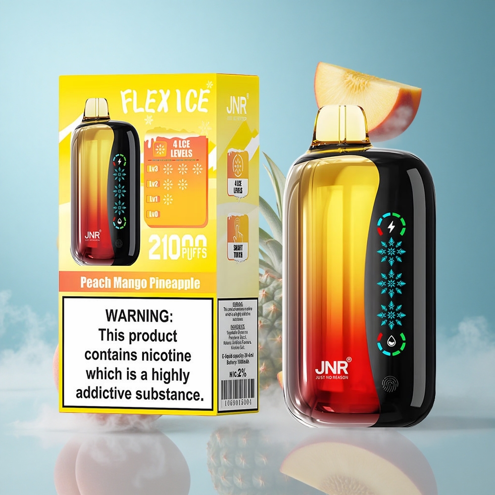 JNR Flex Ice 21000 Puffs Peach Mango Pineapple 26ml 1.2 Ohm Dual Mesh 1000mAh Type-C